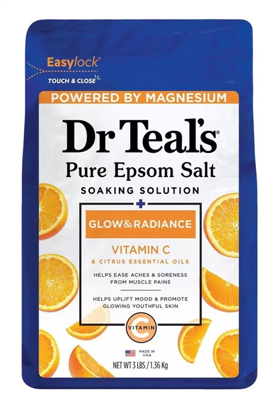 Dr Teals Epsom Salt Glow & Radiance Vitamin-C 3Lbs)