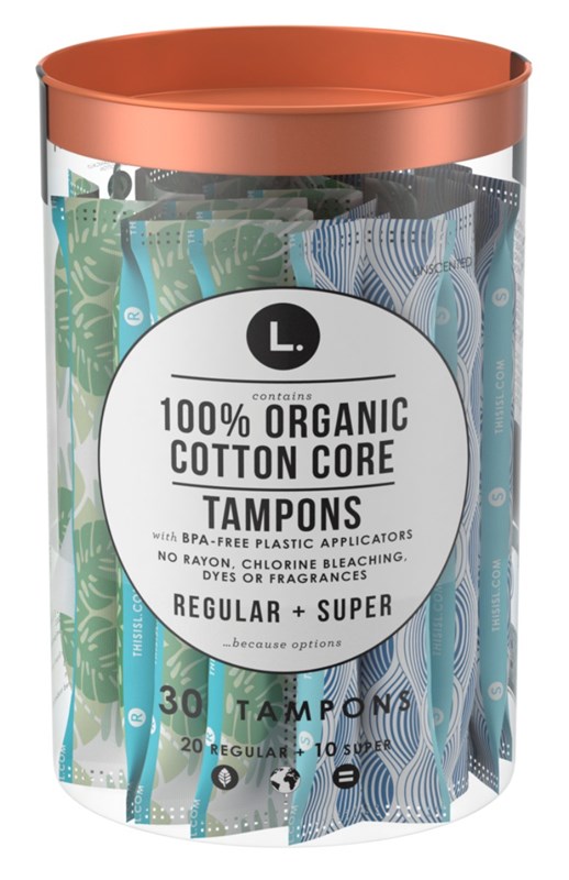 L. Tampons Organic Cotton Core (20 Reg + 10 Super)