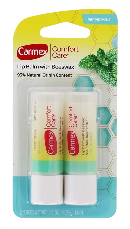 Carmex Lip Balm Stick Comfort Care Peppermint (6 Pieces)