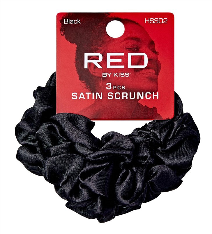 Kiss Red Jumbo Satin Scrunch Black (6 Pieces)