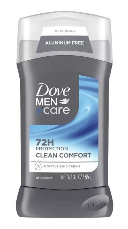 Dove Deodorant 3oz Mens Clean Comfort 1/4 Moisturizer
