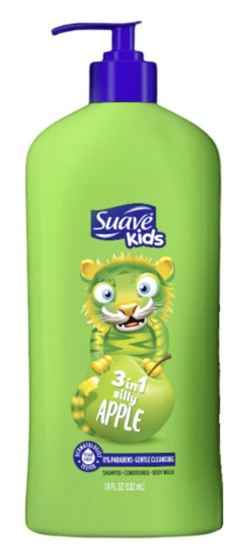 Suave Kids 3-In-1 Shampoo-Cond -Bodywash Silly Apple 18oz
