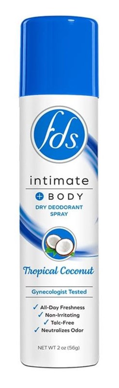 Fds Intimate + Body Dry Spray Deodorant Tropical Coconut 2oz