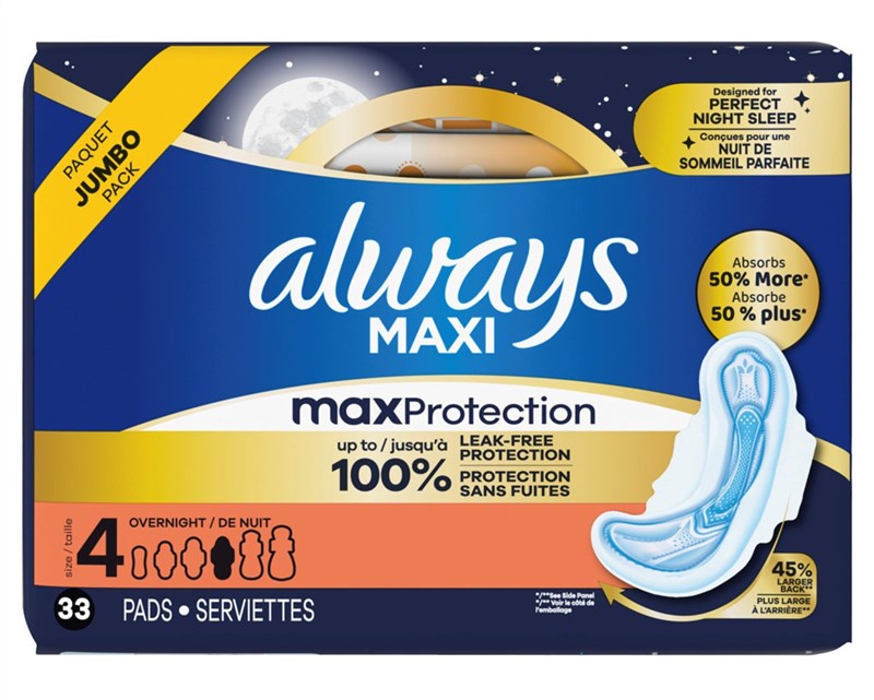 Always Pads Size 4 Maxi Overnight