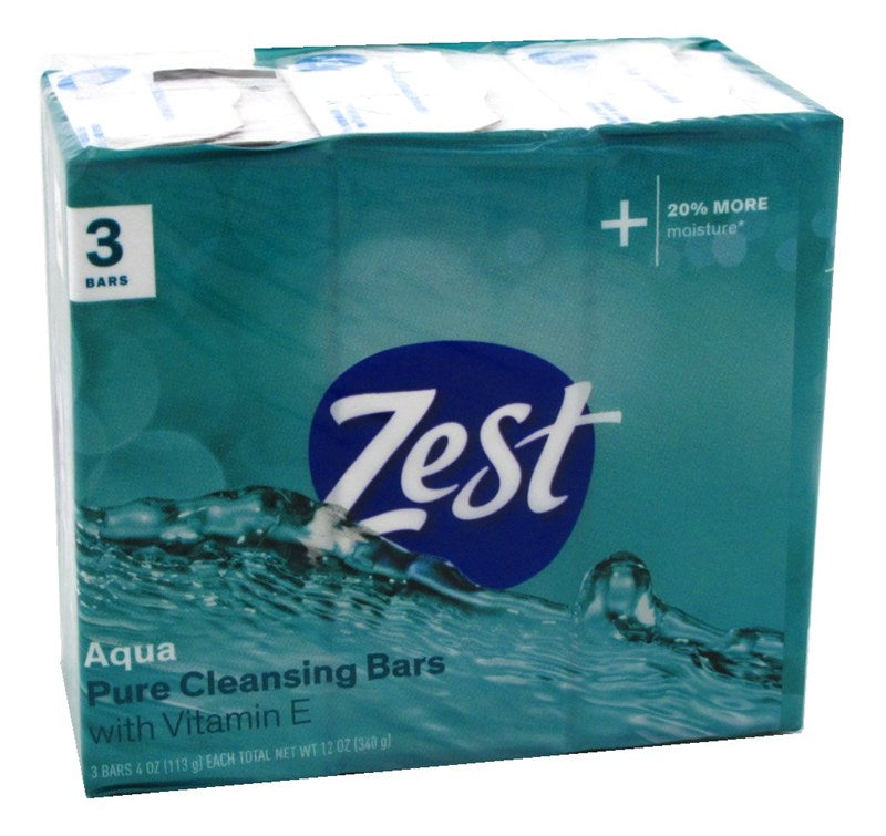 Zest Bath Bars 4oz 3 Count Aqua