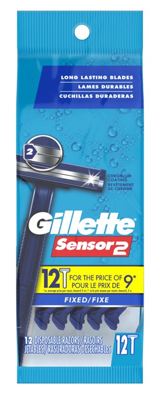 Gillette Mens Sensor 2 Razor Disposable 12 Count