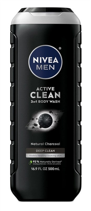 Nivea Men Body Wash 3-In-1 Natural Charcoal 16.9oz