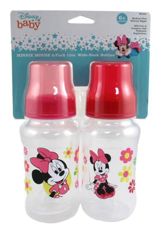 Disney Baby Wide Neck Bottles Minnie Mouse 2 Pack 6+M 11oz