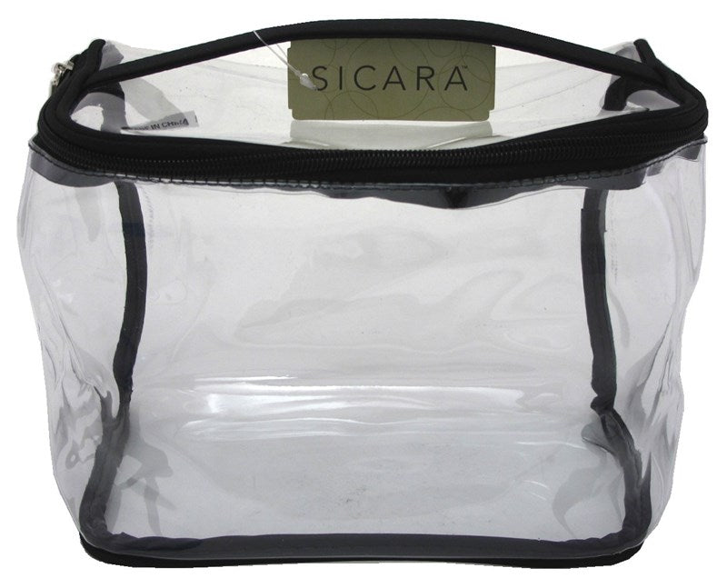 Sicara Clear Cosmetic Bag Train Case (6.5X8.5X5)
