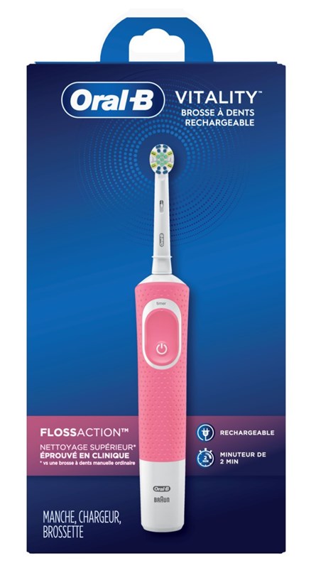 Oral-B Toothbrush Vitality Flossaction Rechargeable Pink