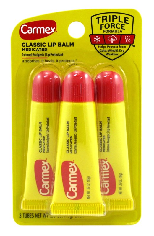 Carmex Lip Balm Tube Classic Medicated 0.35oz 3 Count