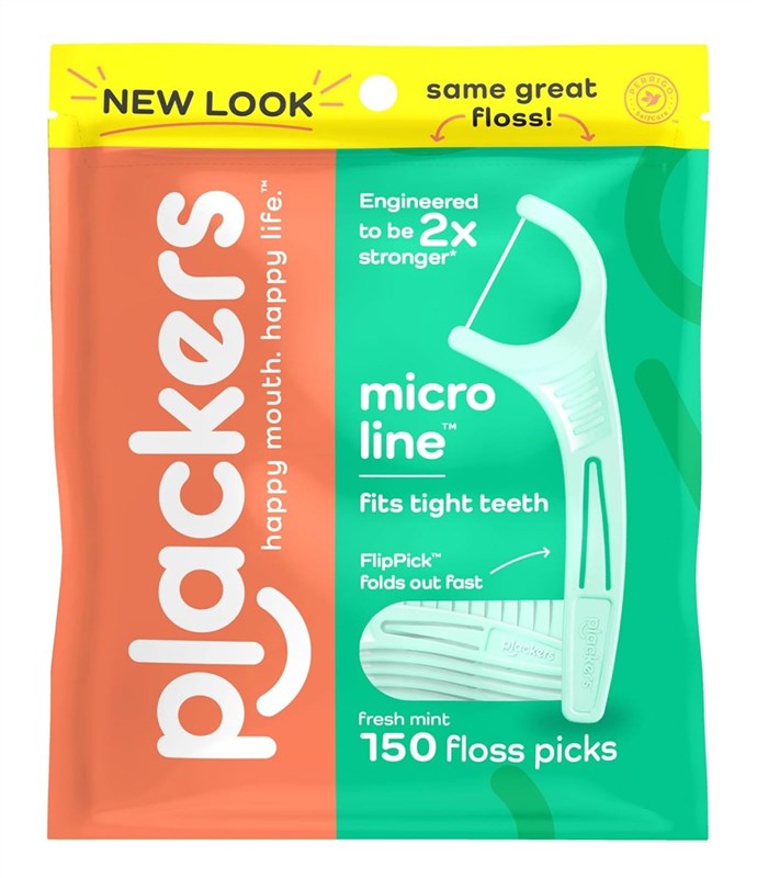 Plackers Micro Line Floss Picks Fresh Mint 150 Count