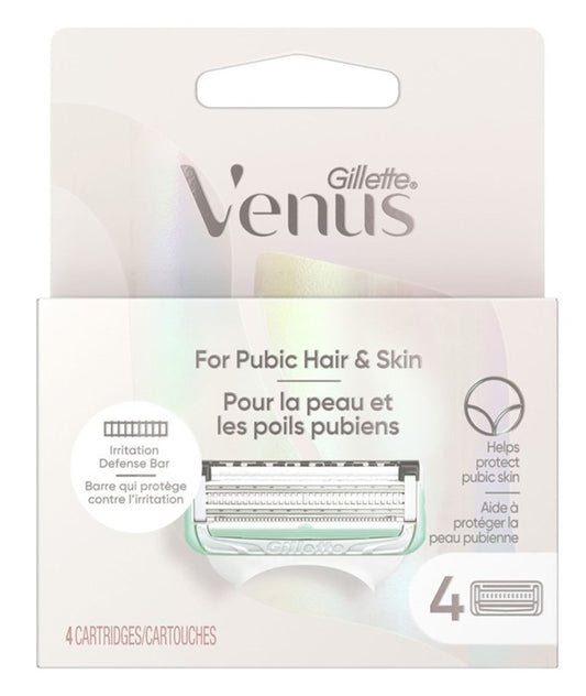 Gillette Venus Pubic Hair And Skin Cartridges 4 Refills