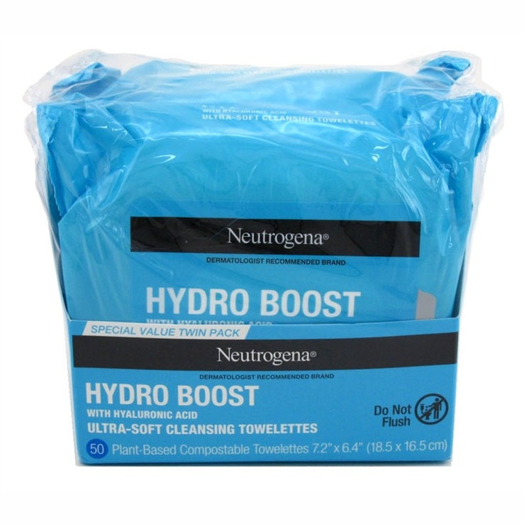 Neutrogena Hydro Boost Ultra- Soft Towelette 50 Ct Twin Pack