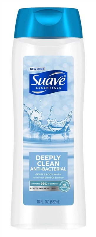 Suave Essentials Body Wash 18oz Deeply Clean Anti-Bact