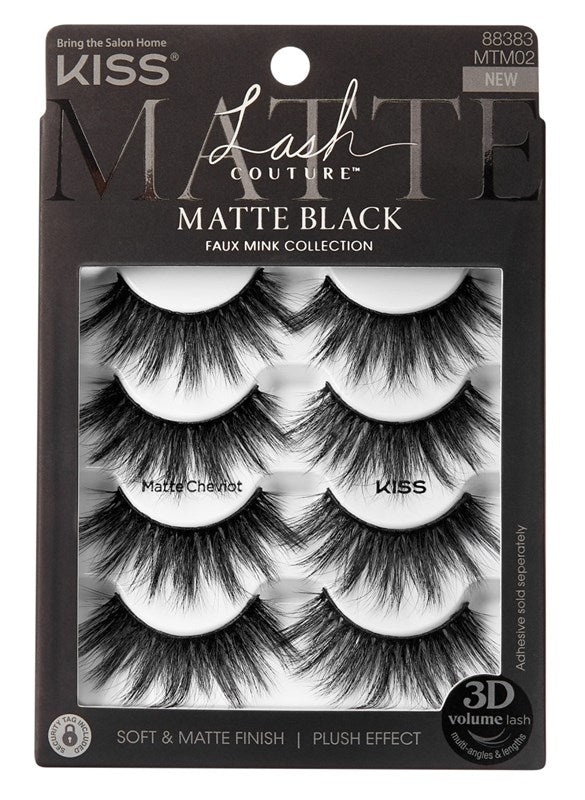 Kiss Lash Couture Matte Black Matte Chevlot Multi-Pack 4Pair