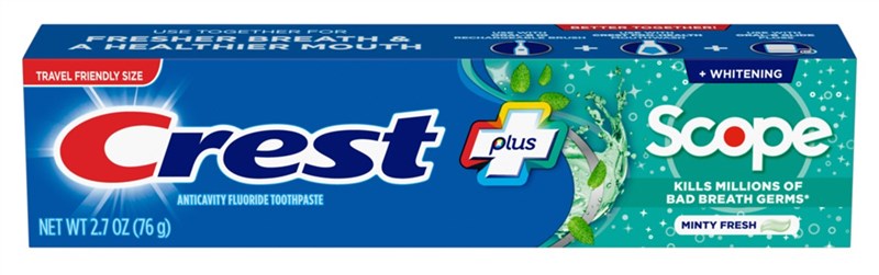 Crest Toothpaste 2.7oz Plus Scope + Whitening Minty Fresh