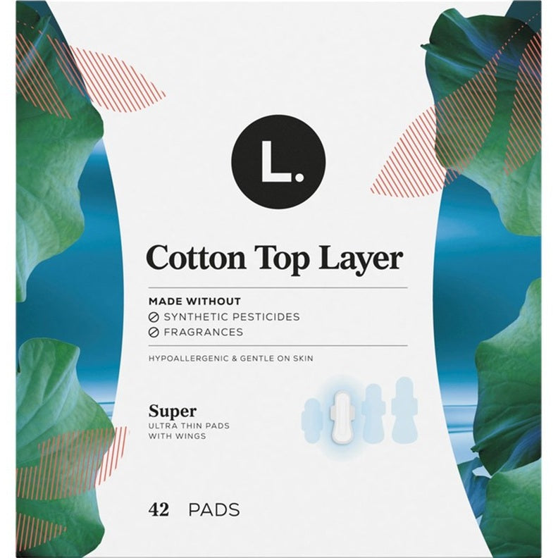 L. Pads Ultra Thin Cotton Top Layer Super 42 Count Wings