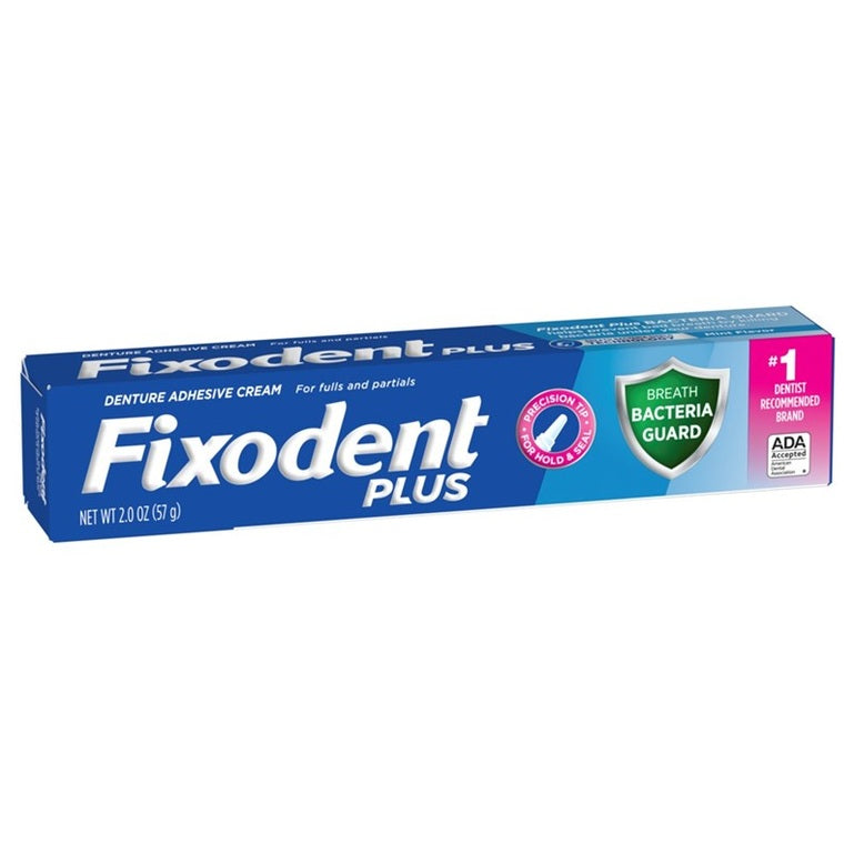 Fixodent Denture Adhesive Plus Breath Bacteria Guard 2oz