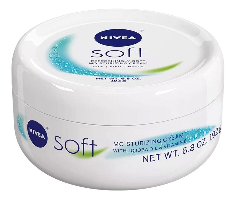 Nivea Soft Moisturizing Cream Face/Body/Hands 6.8oz Jar