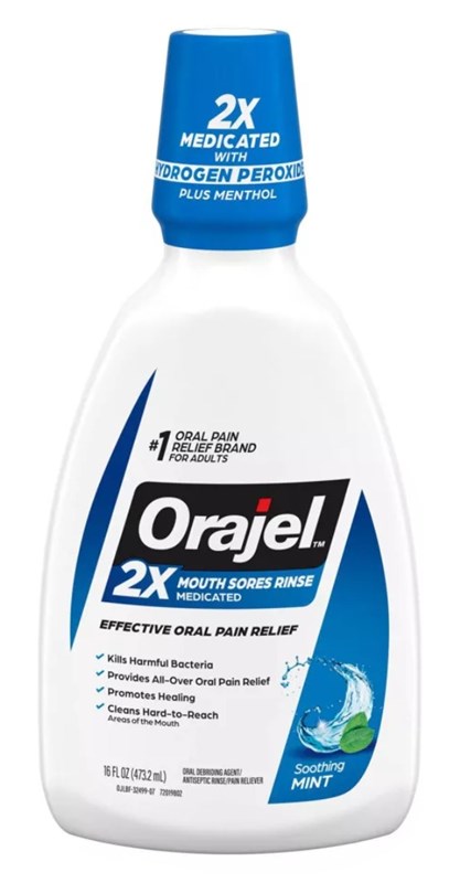 Orajel Anti-Septic Rinse Soothing Mint 16oz