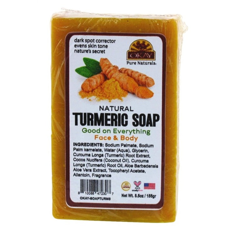 Okay Natural Turmeric Soap Bar Face & Body 5.5oz