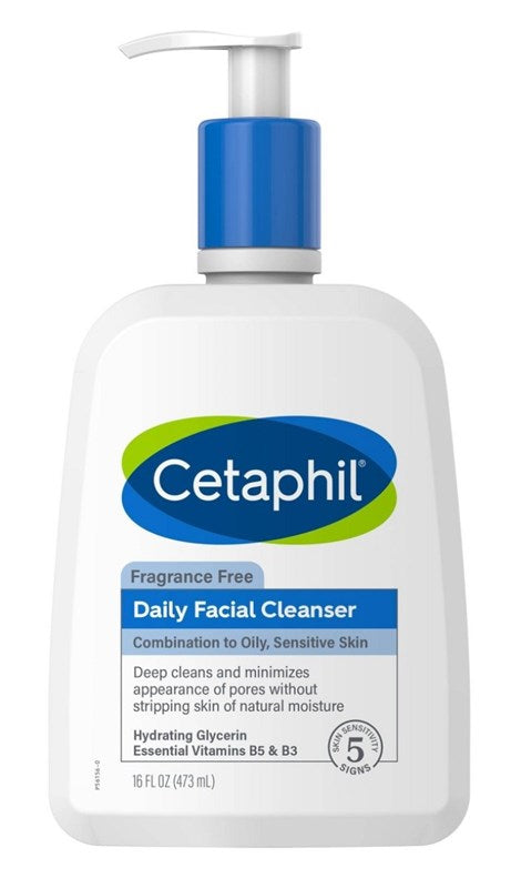 Cetaphil Daily Facial Cleanser 16oz Combination To Oily Skin