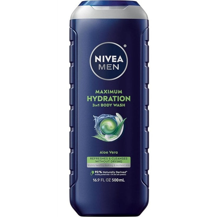 Nivea Men Body Wash 3-In-1 Aloe Vera 16.9oz Max Hydration
