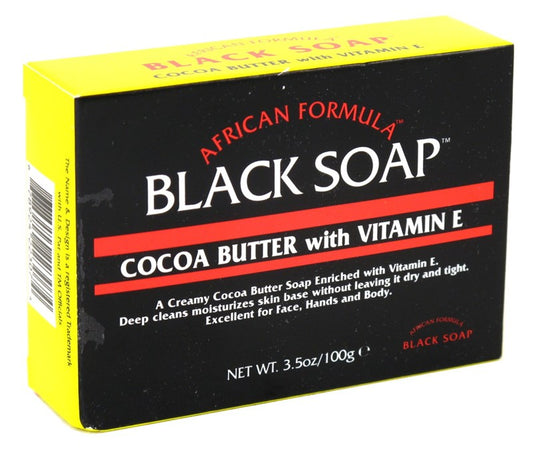 African Formula Black Soap 3.5oz Cocoa Butter & Vitamin-E