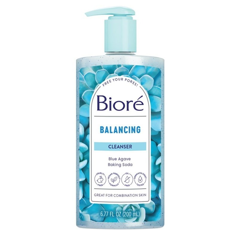 Biore Blue Agave + Baking Soda Cleanser 6.77oz Pump