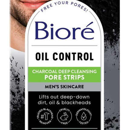 Biore Mens Charcoal Nose Strip 6 Count