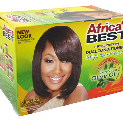 Africas Best Relaxer Regular Dual Cond With Olive Oil Kit