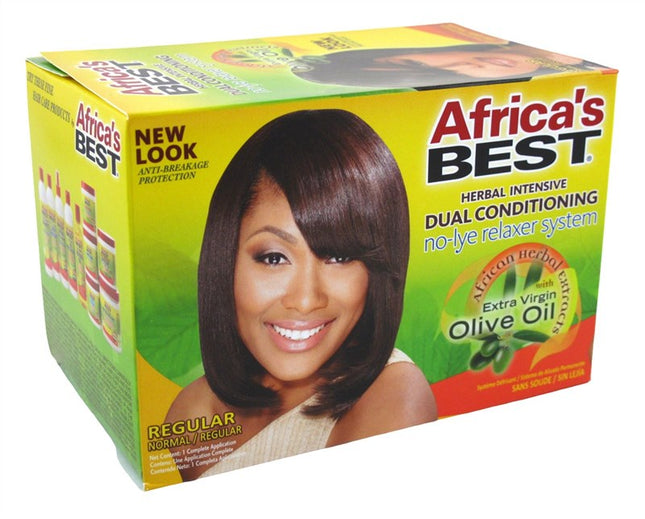Africas Best Relaxer Regular Dual Cond With Olive Oil Kit