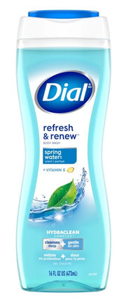 Dial Body Wash Spring Water 16oz Refresh & Renew+Vitamin-E