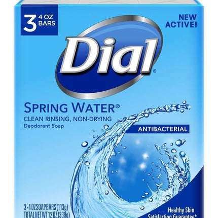Dial Bar Soap Spring Water 4oz 3 Count Antibacterial