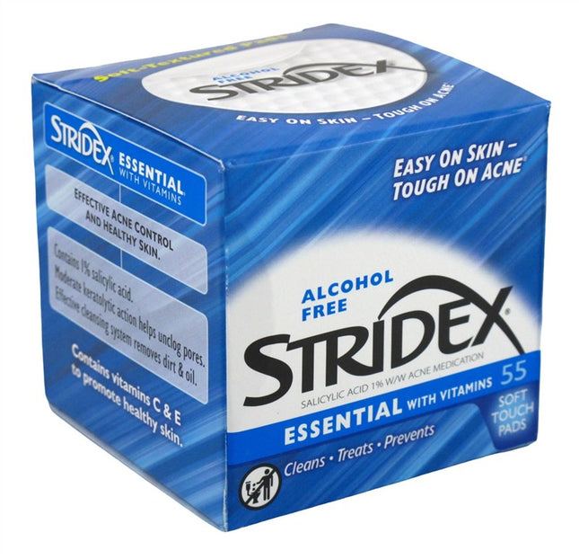 Stridex Acne Pads Essential W/Vitamins 55 Ct Alcohol-Free