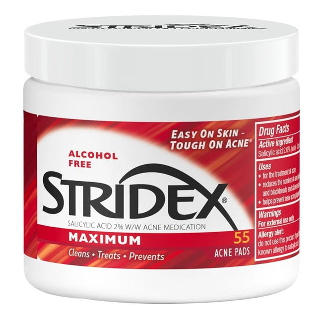 Stridex Acne Pads Maximum 55 Count Alcohol-Free