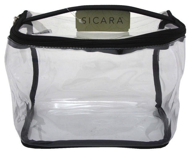 Sicara Clear Cosmetic Bag Train Case (6.5X8.5X5)