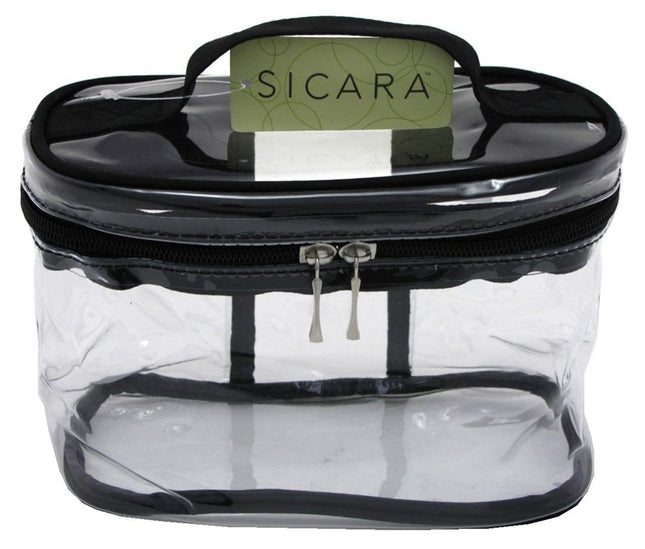 Sicara Clear Cosmetic Bag Oval Train Case (5.5X7.5X4)