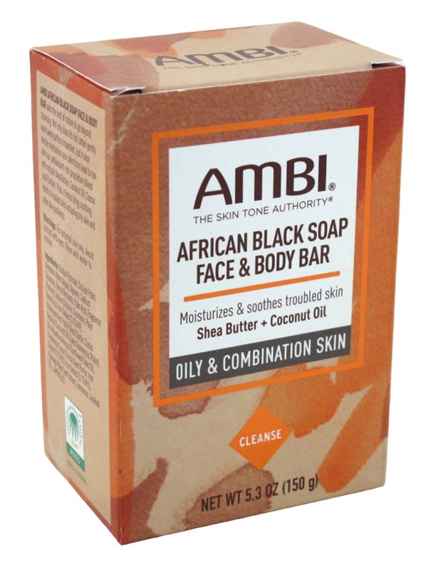 Ambi Face & Body Bar African Black Soap Oily/Combo 5.3oz