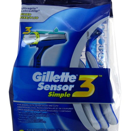 Gillette Mens Sensor Simple 3 Razor Disposable