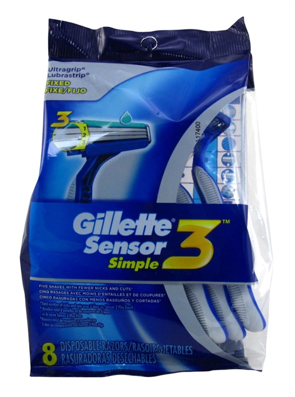Gillette Mens Sensor Simple 3 Razor Disposable