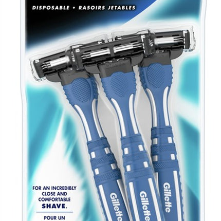 Gillette Mens Mach 3 Razor Disposable 3 Count