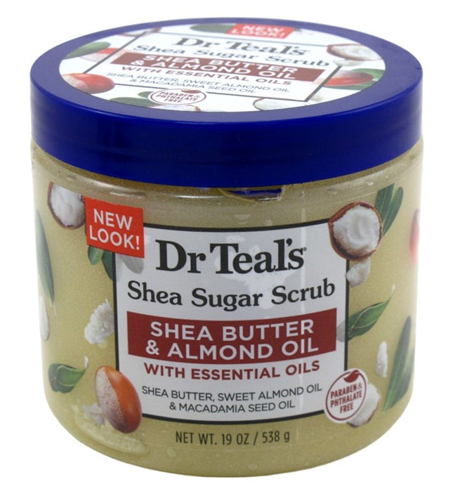 Dr Teals Shea Sugar Scrub Shea Butter & Almond Oil 19oz Jar