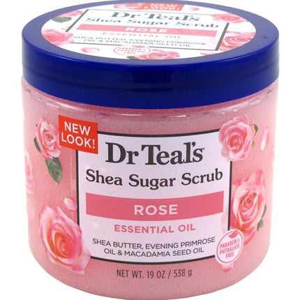 Dr Teals Shea Sugar Scrub Rose 19oz Jar
