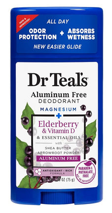 Dr Teals Deodorant Elderberry & Vit-D 2.65oz Aluminum-Free