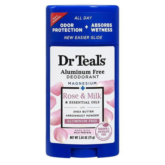 Dr Teals Deodorant Rose & Milk 2.65oz Aluminum-Free