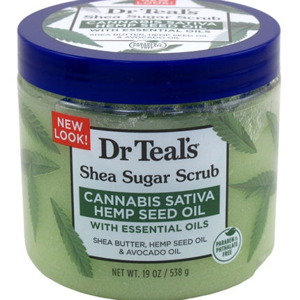Dr Teals Shea Sugar Scrub Cannabis Sativa 19oz Jar