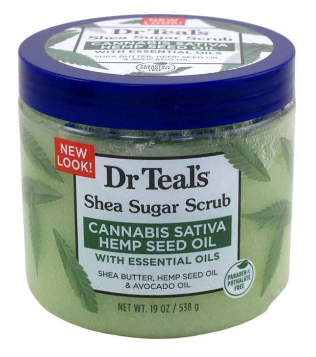 Dr Teals Shea Sugar Scrub Cannabis Sativa 19oz Jar