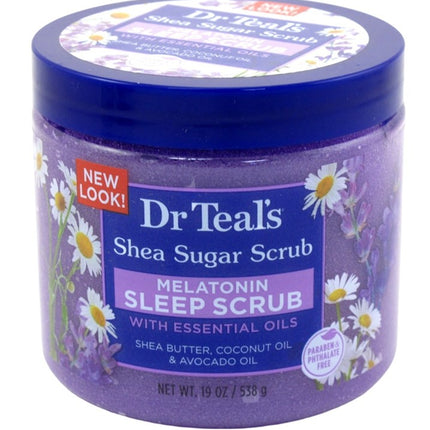 Dr Teals Shea Sugar Scrub Melatonin 19oz Jar